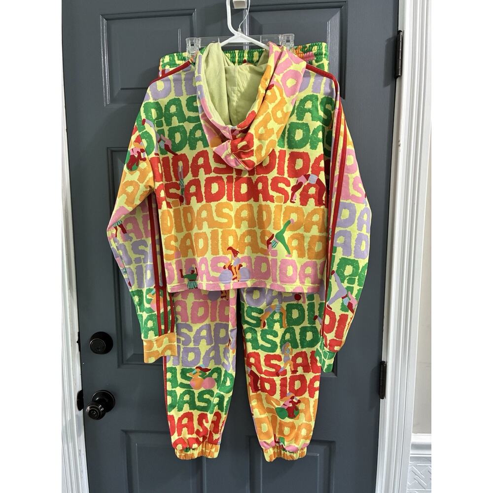 Adidas Farm Rio Collab Hoodie Joggers Track Suit Medium Log Multicolor Graphic - Picture 8 of 9